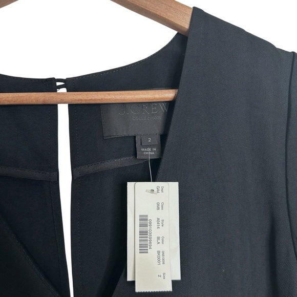 J.Crew Collection Black Short Sleeve blouson-style waist Keyhole Jumpsuit Size 2 - Picture 6 of 12